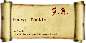 Forrai Martin névjegykártya