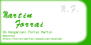 martin forrai business card